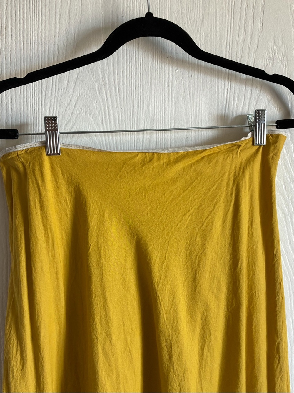 Anthropologie Aquarius Size M Ruffle Tiered Midi Skirt Mustard Yellow Boho - Picture 7 of 10